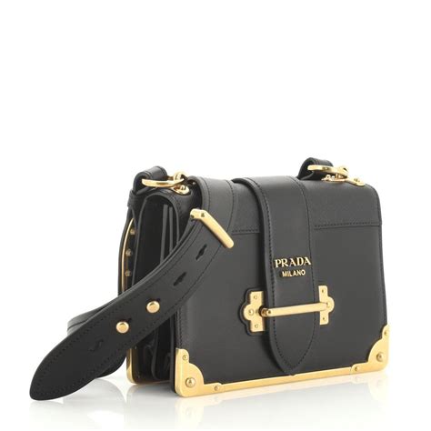 prada mini cahier bag black|authentic prada saffiano bag.